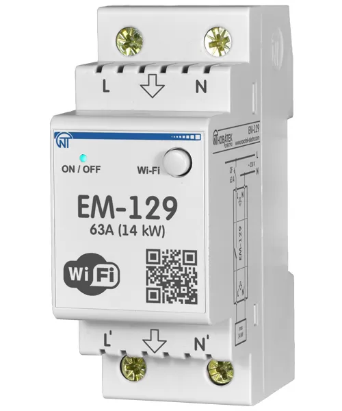 ЕМ-129 | Wi-Fi Счетчик электроэнергии с функцией защиты и управления